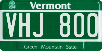 VT license plate VHJ800
