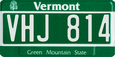 VT license plate VHJ814
