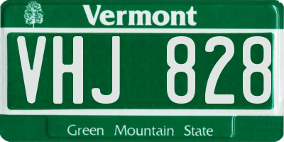 VT license plate VHJ828