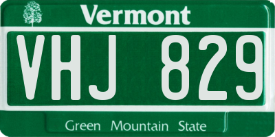 VT license plate VHJ829
