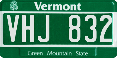 VT license plate VHJ832