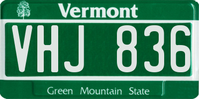 VT license plate VHJ836