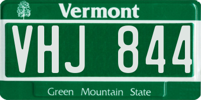 VT license plate VHJ844