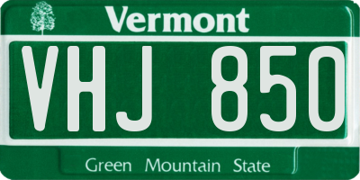 VT license plate VHJ850