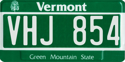 VT license plate VHJ854