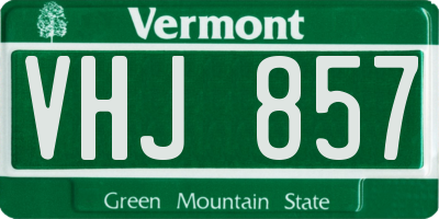 VT license plate VHJ857