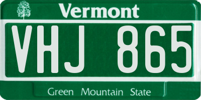 VT license plate VHJ865