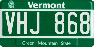 VT license plate VHJ868