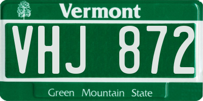 VT license plate VHJ872