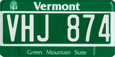 VT license plate VHJ874