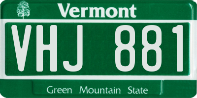 VT license plate VHJ881