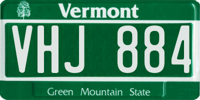 VT license plate VHJ884