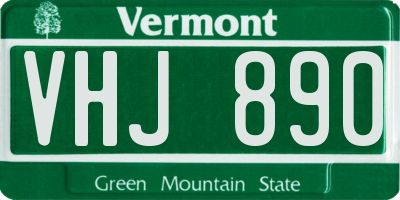 VT license plate VHJ890