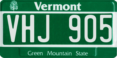 VT license plate VHJ905