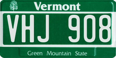 VT license plate VHJ908