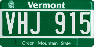 VT license plate VHJ915