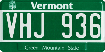 VT license plate VHJ936