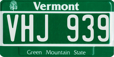 VT license plate VHJ939
