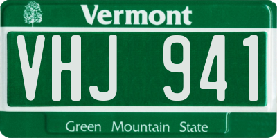 VT license plate VHJ941