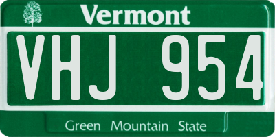 VT license plate VHJ954