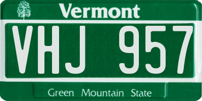 VT license plate VHJ957