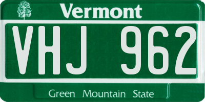 VT license plate VHJ962