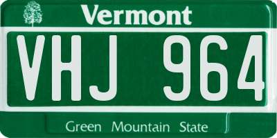 VT license plate VHJ964