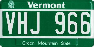 VT license plate VHJ966