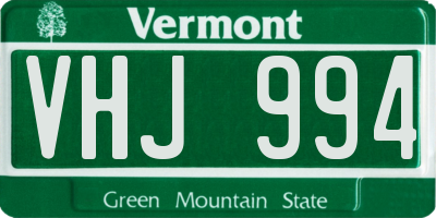 VT license plate VHJ994