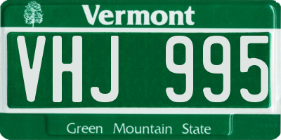 VT license plate VHJ995