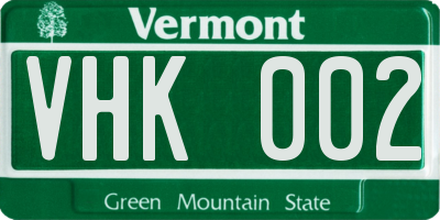 VT license plate VHK002
