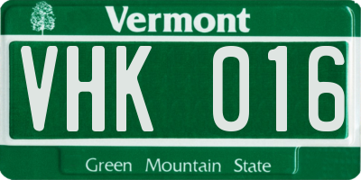 VT license plate VHK016