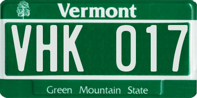 VT license plate VHK017