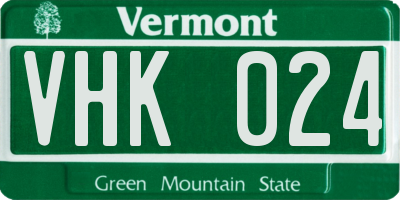 VT license plate VHK024