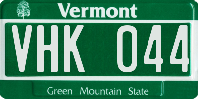 VT license plate VHK044