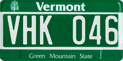 VT license plate VHK046