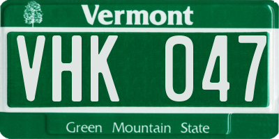 VT license plate VHK047