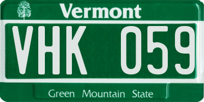VT license plate VHK059