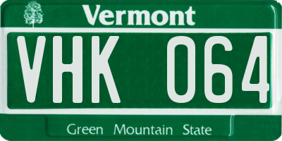 VT license plate VHK064