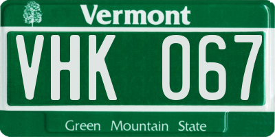VT license plate VHK067