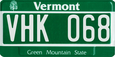 VT license plate VHK068