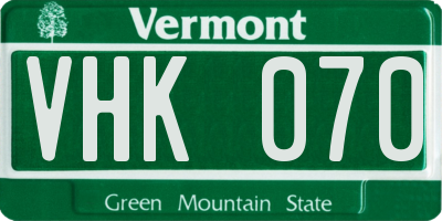 VT license plate VHK070