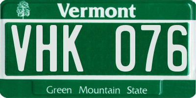 VT license plate VHK076