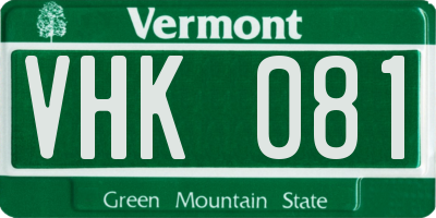 VT license plate VHK081