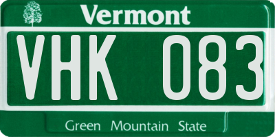 VT license plate VHK083