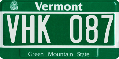VT license plate VHK087