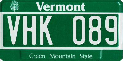 VT license plate VHK089