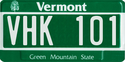 VT license plate VHK101