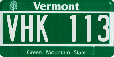 VT license plate VHK113