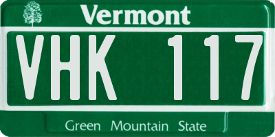 VT license plate VHK117